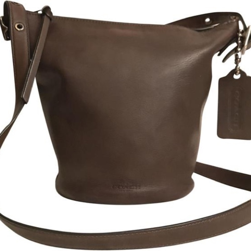 Coach Bleecker Bucket Duffle Mini Brown Gunmetal Leather Cross Body Bag